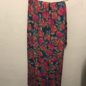 Lularoe navy/red/pink floral maxi skirt